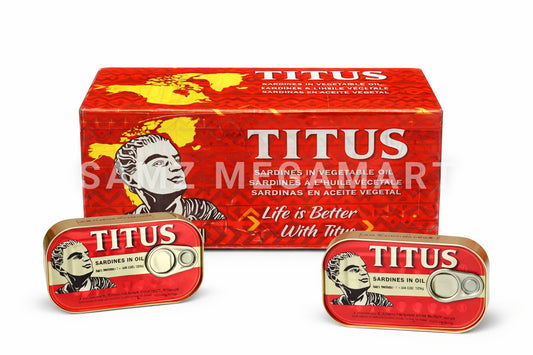 Titus Sardine in Vegetable Oil | 125g Full Box (Pack of 50)